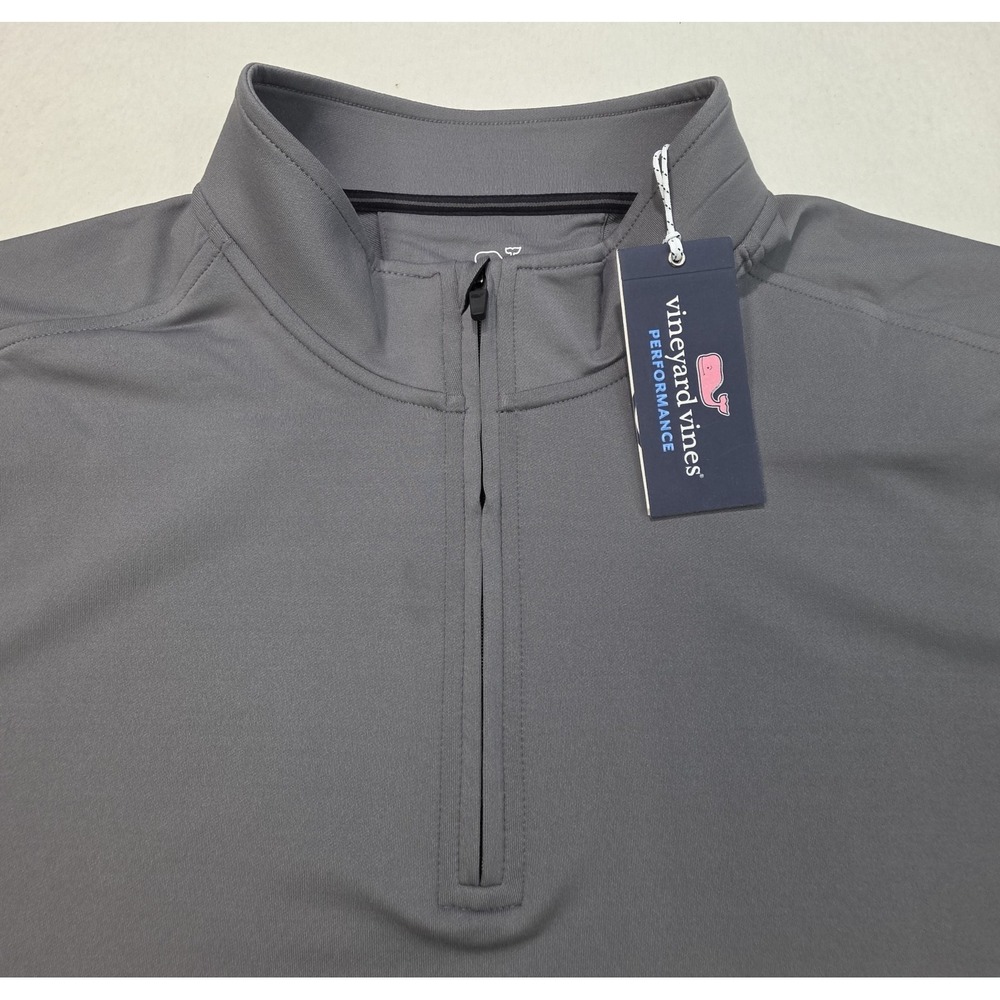 NEW Vineyard Vines Performance 1/4 Zip Pullover Mens 2XL Gray Jacket Pullover